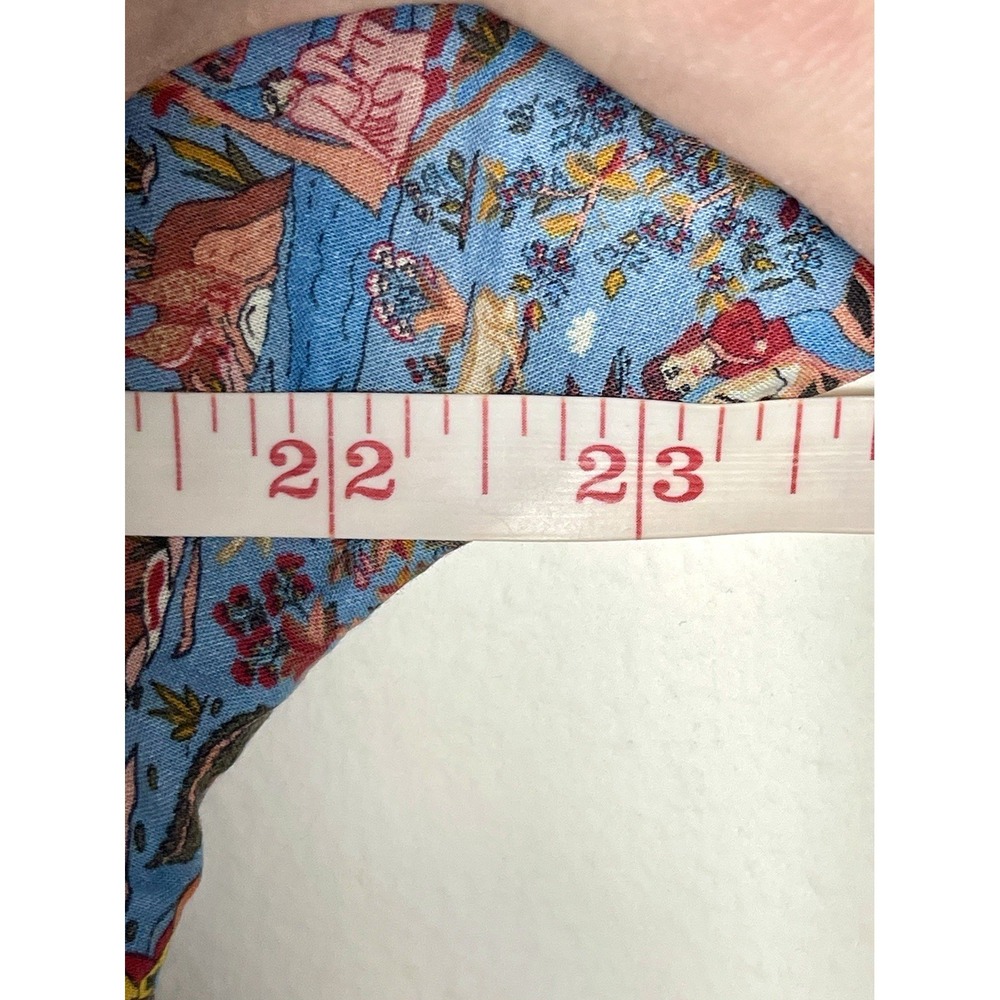 RHODE Emma Dress Midnight Garden Blue Tie Waist Flutter Hem Toile Print M - Picture 14 of 15
